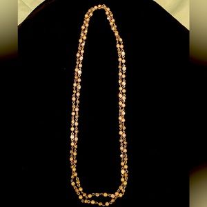 Costume Pearls and Diamonds Long Silver Necklace